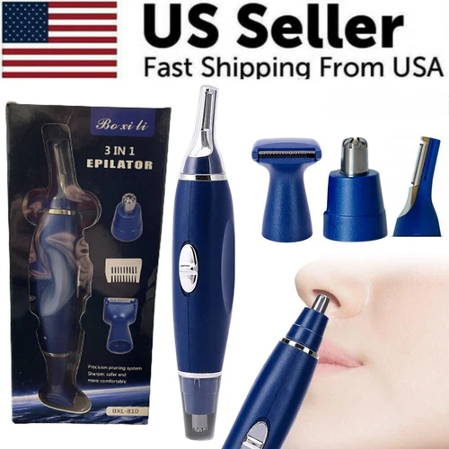 NEW 3 in 1 Nose Ear Face Neck Eyebrow Hair Mustache Beard Trimmer Shaver Clipper - Picture 2 of 24