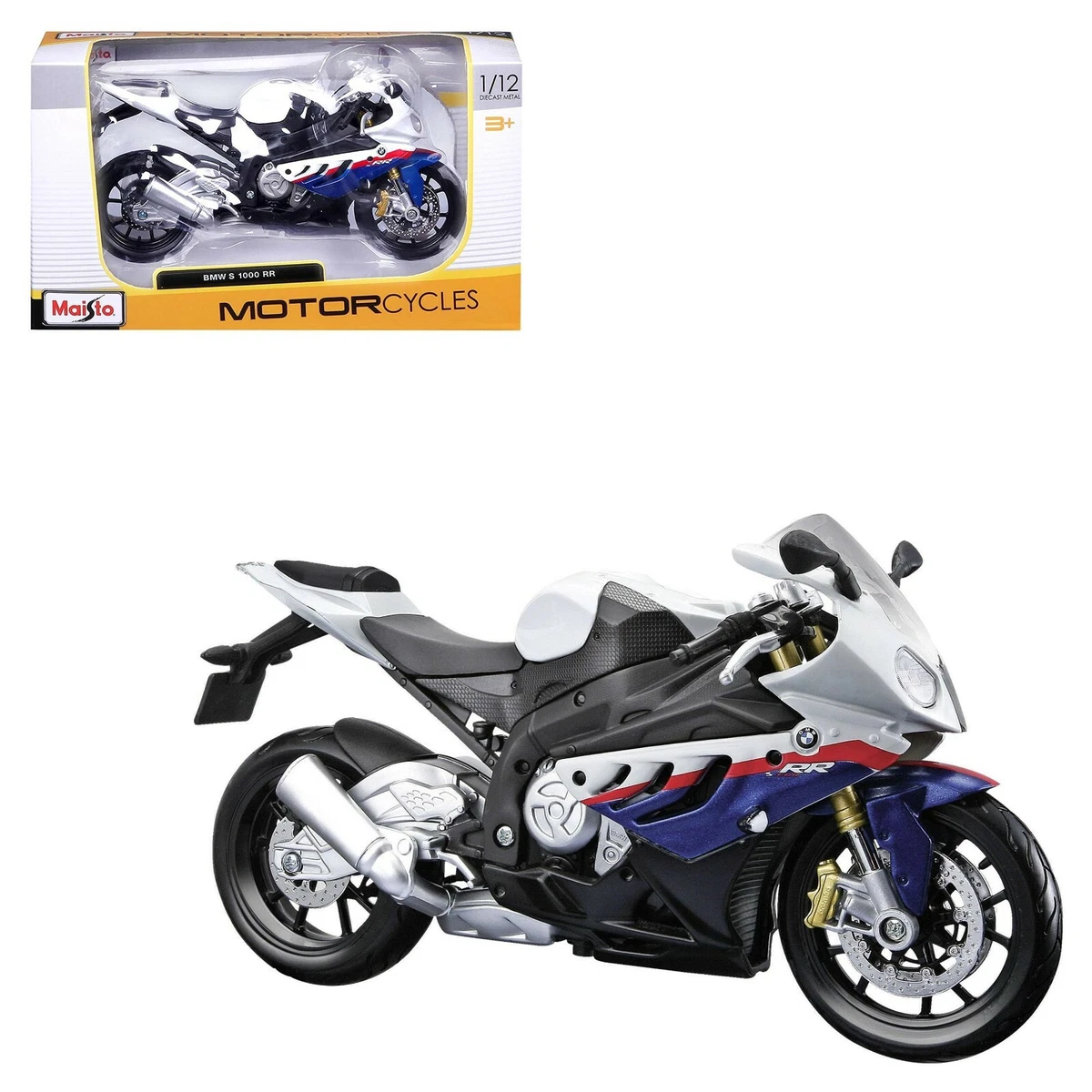 modellino moto 1:12 gioco giocattolo BMW S 1000RR per bambini ragazzi  maisto