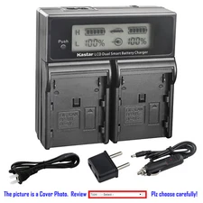 Kastar Battery LCD Dual Fast Charger for Canon BP-970G & Canon G1000 G1500 G2000