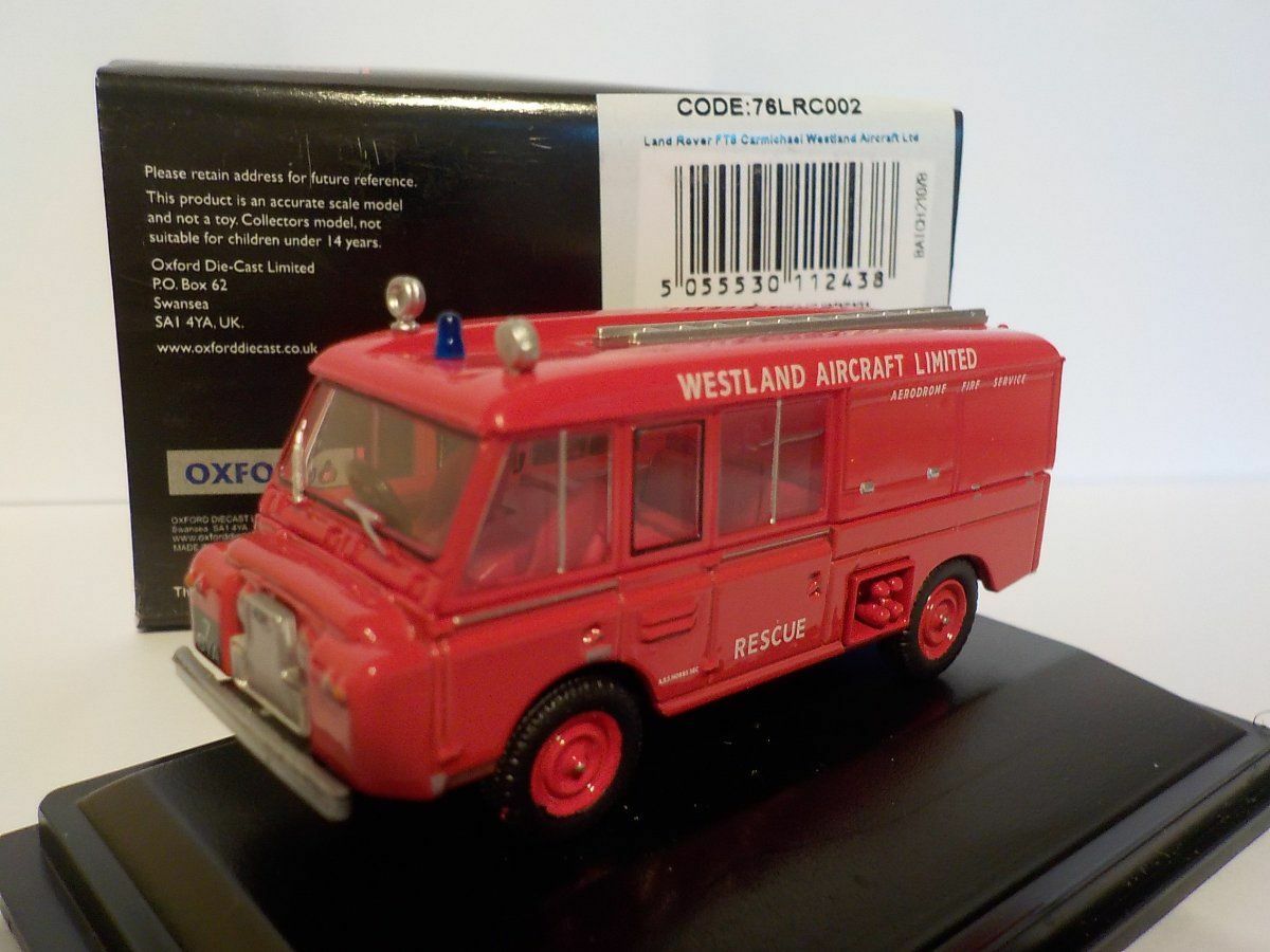 Westland Aircraft Fire Brigade - Land Rover, Oxford Diecast 1/76 New Release