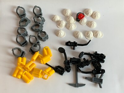 44 Lego Nagelneue Teile - MINERS / BUILDERS Helme + Zubehör