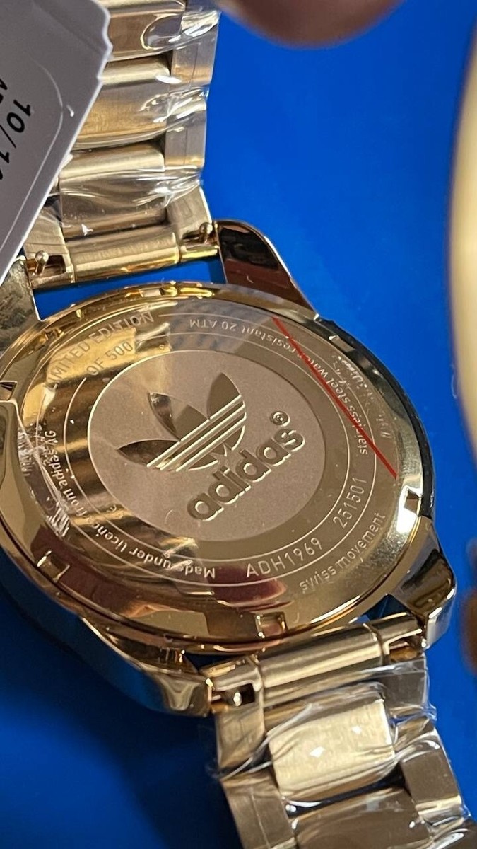 Adidas Superstar ADH1969 watch gold analog 48mm men stainless