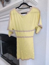 Guess Marciano 3/4 flutter sleeves Quarter Sleeves Cocktail Yellow Dress XS S