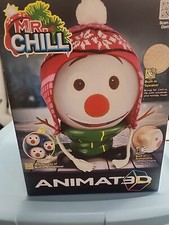 New in Box Mr. Chill Animated 3D Singing Talking Snowman - Projector Speaker