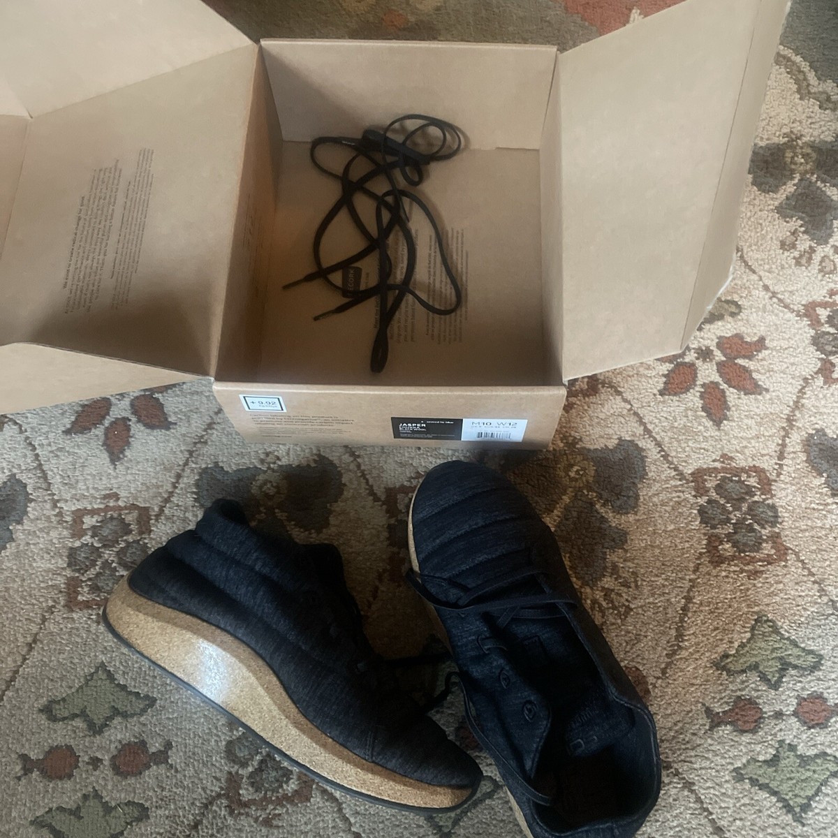 Sole Jasper Chukka Black Merino Wool, Cork And Bison Size