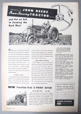 Original 1956 John Deere 70  Ad POWER STREERING... END TO FARMING THE HARD WAY