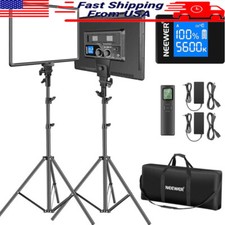 Led Video Light Panel Lighting Kit W/ Remote Dimmable Customizable Home 2 Pack