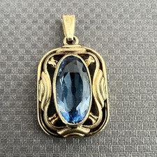 Pendentif  Ancien Art Deco 1930 Oresto Vintage Neuf Plaqué Or Collection
