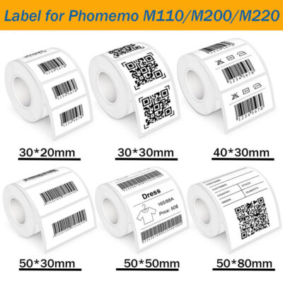 Phomemo Selbstklebendes Thermo-Etiketten-Aufkleberpapier für M110/M220/M102/M108