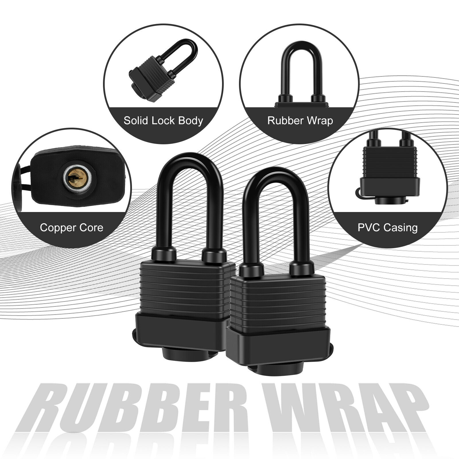 6Pcs Waterproof Padlocks With 12 Steel Keys 1 9 16 Wide Anti Theft 6pcs-waterproof-padlocks-with-12-steel-keys-1-9-16-wide-anti-theft