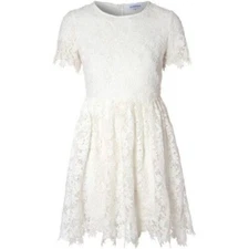 True Decadence Crochet Lace Skater Dress Ivory Size UK 12 rrp £65 DH8 SS 05