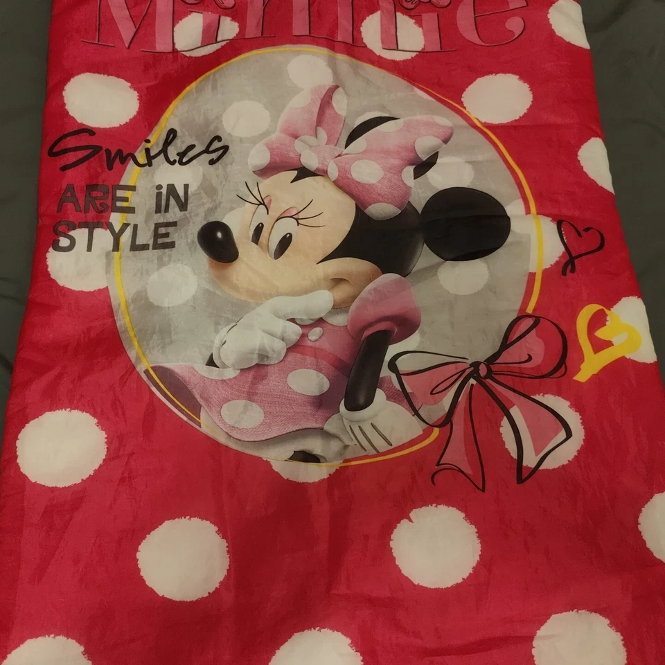 Saco de Dormir Niñas Minnie Mouse Rosa 45x20 Cremallera Lunares Sonrisas Están de Moda Foto 3 de 4