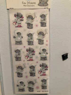 Me To You Bear Winter Mint Jacket Sticker Sheets Scrapbooking Kids Rare