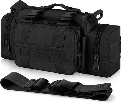 Tactical Sport Duffle Bag Water Resistant Deployment Bag Utility Waist Bag Black
