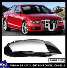 RIGHT DRIVER SIDE FRONT HEADLIGHT HEADLAMP LENS COVER FOR AUDI A4 B8 2008-2012