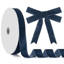Navy Blue Velvet Ribbon Vintage Blue Velvet Ribbon 1 Inch x 25 Yards Velvet C...