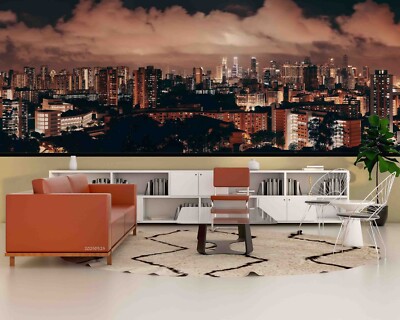 3D Cityscape Night Scene Self-adhesive Removable Wallpaper Murals 50