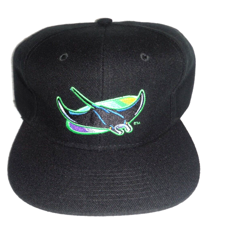 Vintage Tampa Bay Devil Rays Hat Snapback Hat Logo 7 MLB Baseball Team NWT 90s - Picture 1 of 6