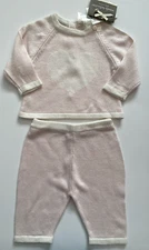 Wendy Bellissimo Outfit Sweater Pants Heart Pink Ivory Girl's Size 0-3 Month NWT