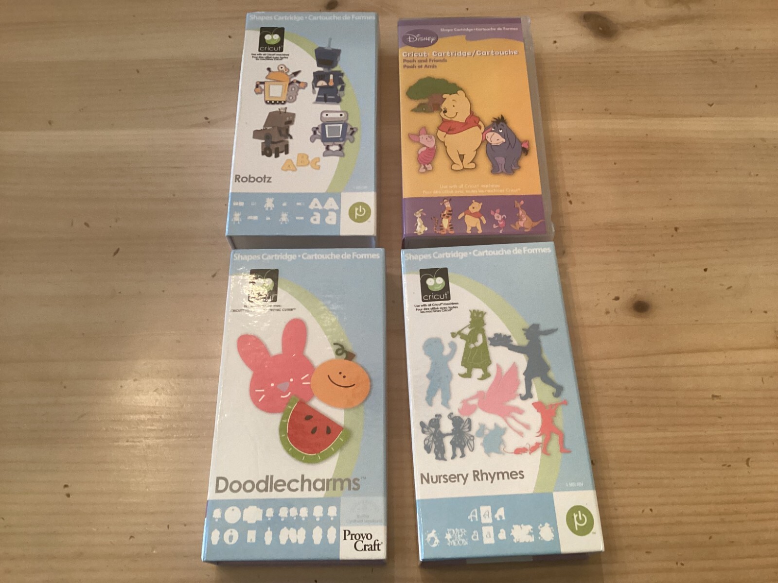 Cricut Cartridge Lot of 4 Nursery Rhymes/Disney/Robotz/Doodlecharms