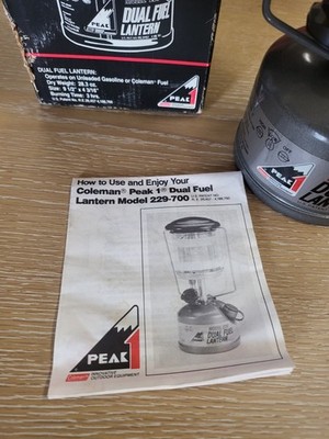 ⛽️Coleman Peak 1 Model 229-700 Dual Fuel Lantern w/ Box & Manual