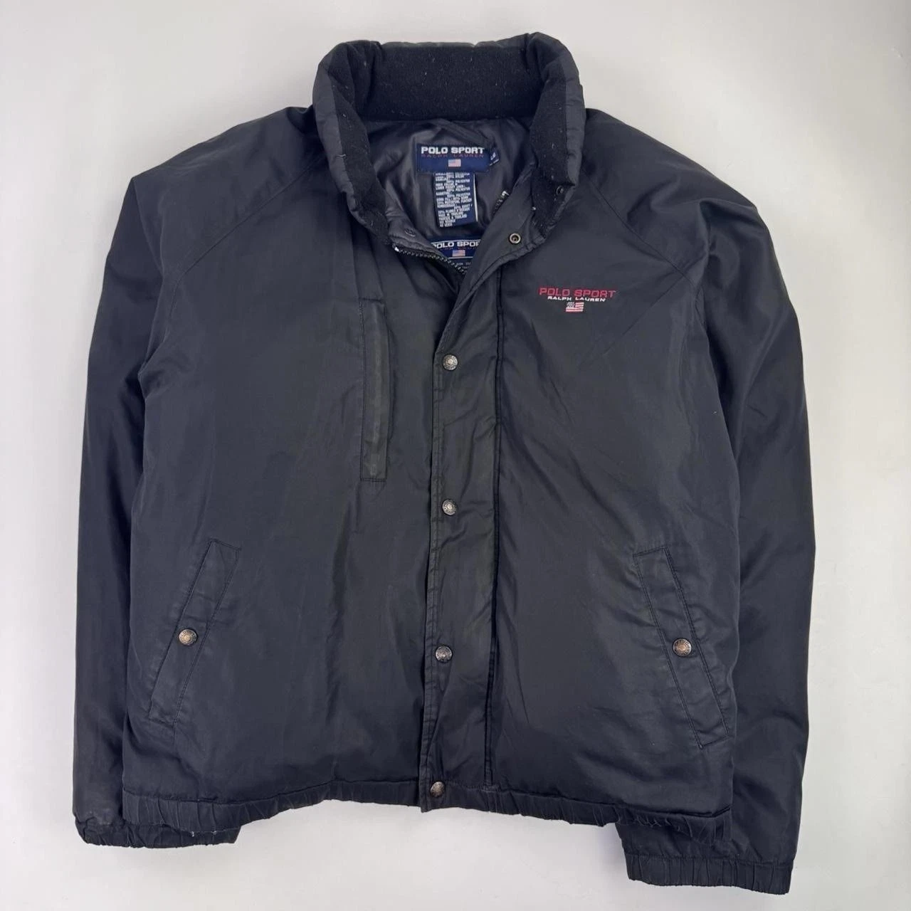 Ralph Lauren Polo Sport Puffer Jacket In Black. Size L.