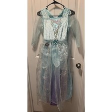 Snow Princess Disney Frozen Elsa Dress Costume Child Size M 7/8 Light Up NWT