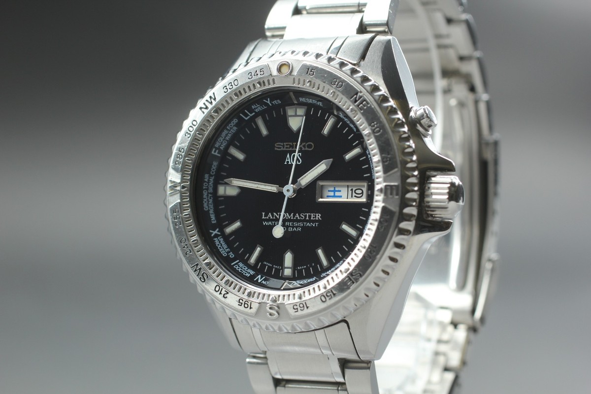Seiko Landmaster Men's Black Watch - SBBW005 for sale online