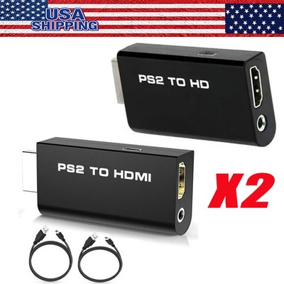 PS2 to HDMI Video Converter Adapter with 3.5mm Audio Output for HDTV Monitor