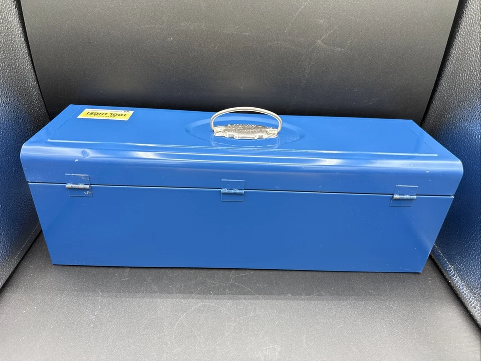 Vintage Union Tool Chest Box Steel Model 4119 Blue 19" Made in USA Leroy NY NOS - Image 2 of 4