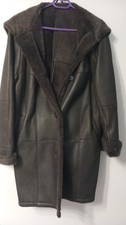 Leder Parka Damen, dunkelbraun. Gr. L bis XL,...