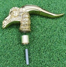 Antique Dragon Head Designer Style Solid Brass Handle For Wooden Walking Stick