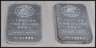 TWO DIFFERENT UNCIRCULATED ENGELHARD .999 SILVER 1oz EACH BARS SOME TONING