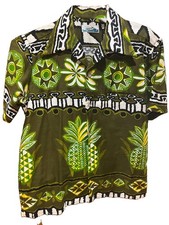 VTG Penneys 1970s Retro Hawaiian Aloha Button Down Men  s Shirt Large 