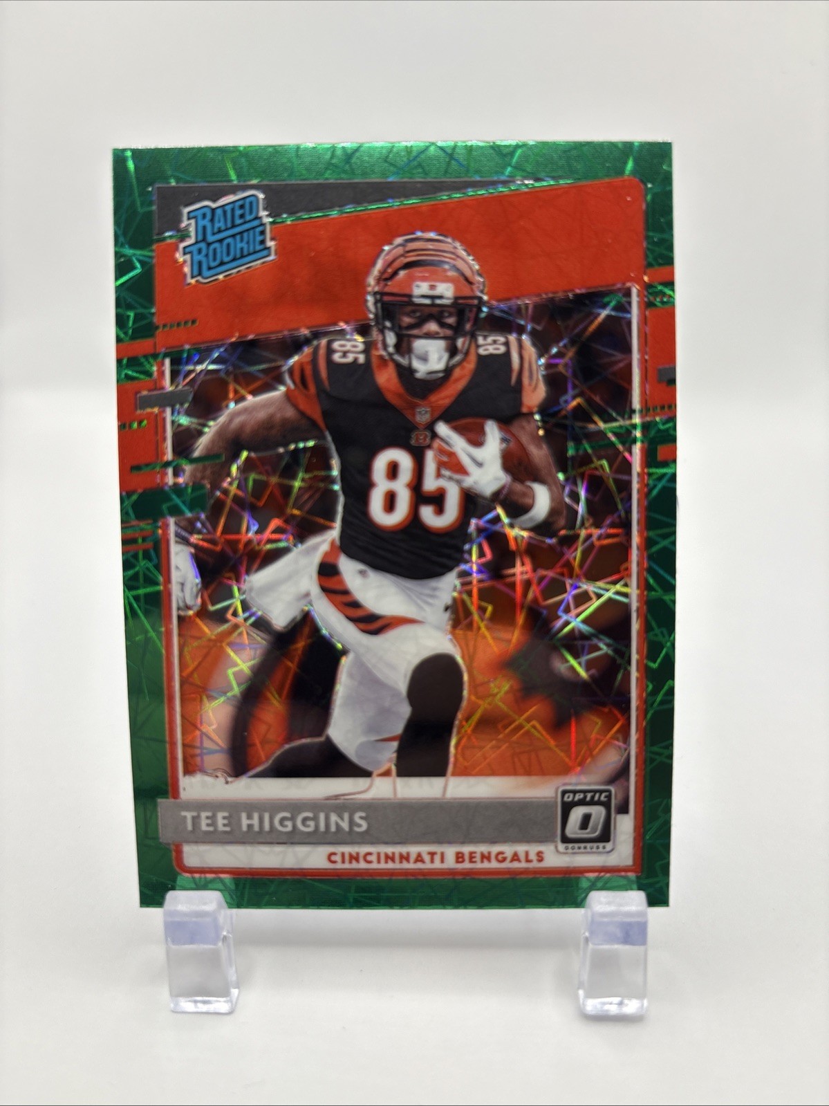 TEE HIGGINS 2020 Panini Donruss Optic Rated Rookies GREEN VELOCITY Prizm RC MINT
