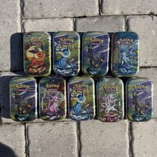 ✨️ Pokémon Prismatic Evolutions Eeveelutions Mini Tin FULL ART Set of 9 (Sealed)