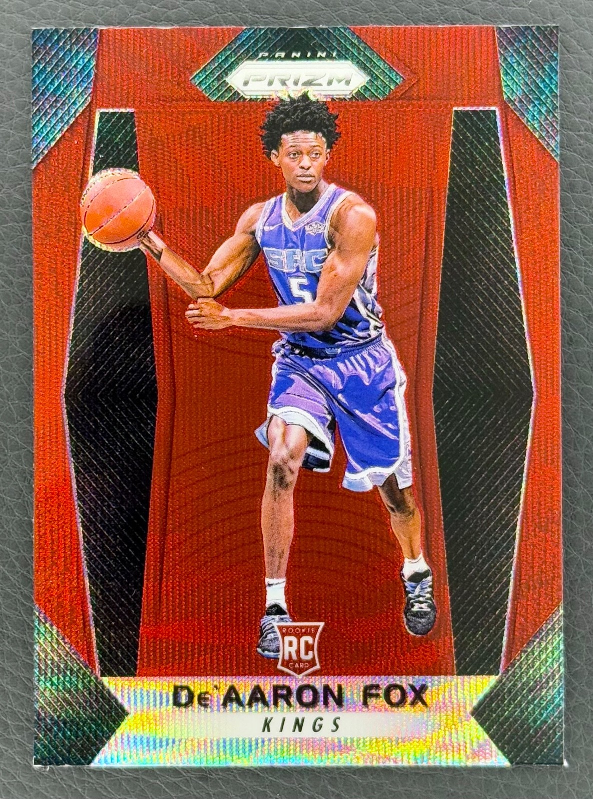 2017 Panini Prizm #24 DE'AARON FOX RC Rookie Red Ruby Wave Prizm