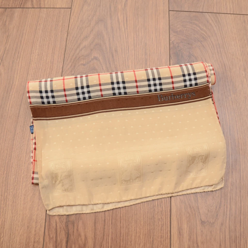 Vintage Burberrys Nova Check 100% Silk Neckerchief Bandana Pocket Square Rare - Image 2 of 4