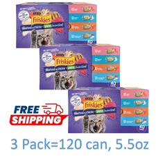 3 Pack Purina Friskies Seafood & Chicken Pate Favorites Variety Pack Wet Cat