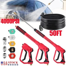 High Pressure 4000PSI Car Power Washer Gun Spray Wand Lance Nozzle and Hose Kit