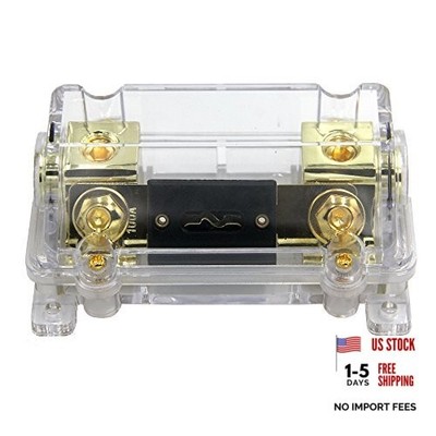  100A Fuse Holder,Car Stereo Audio Inline ANL Fuse Holder 0 2 4 Gauge in out 