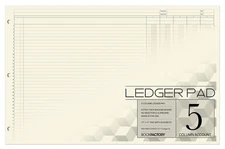 Ledger Pad/Large 5 Column Accounting Ledger Columnar (Five Columns) Pads - 17...