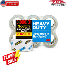 Scotch Heavy Duty Packaging Tape Clear 1.88in x 54.6yds 6 Rolls 3in Core
