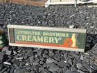 AFFHOLTER BROS Creamery Vintage Glass Dairy Milk Lighted Sign Wyandotte Michigan