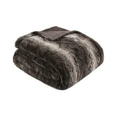 Zuri Soft Plush Luxury Oversized Faux Fur Throw Animal Stripes Design, Faux M...