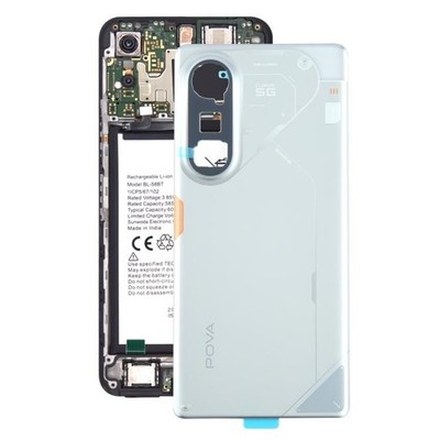 For Tecno Pova Curve 5G LJ8K Battery Back Cover Silver