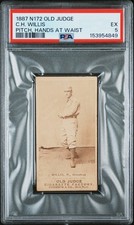 1887 N172 Old Judge C.H. Willis PSA 5 EX Omaha Pitch Hands at Waist Highest PSA