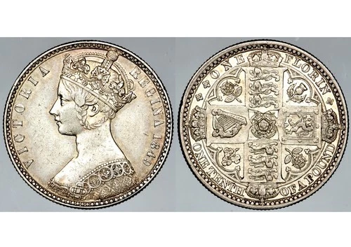 Photo of a 1849 Victoria Florin from an eBay listing that sold on Jul 5, 2026