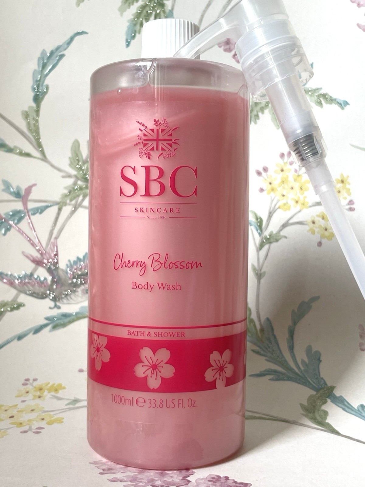 SBC Body Wash Cherry Blossom Bath & Shower Gel Fragranced Body Cleanser 1000ml