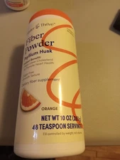 Foster and Thrive Orange Flavored Fiber Powder Psyllium Husk 10oz. exp.06/28